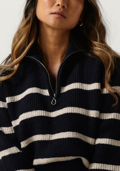 Dunkelblau NEO NOIR Pullover NEVENA STRIPE KNIT BLOUSE - large