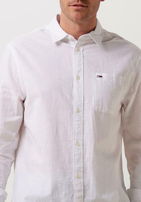 Weiße TOMMY JEANS Casual-Oberhemd TJM REG LINEN BLEND SHIRT - large