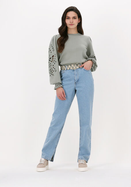 Hellblau NA-KD Mom jeans HIGH WAIST SIDE SLIT DENIM - large