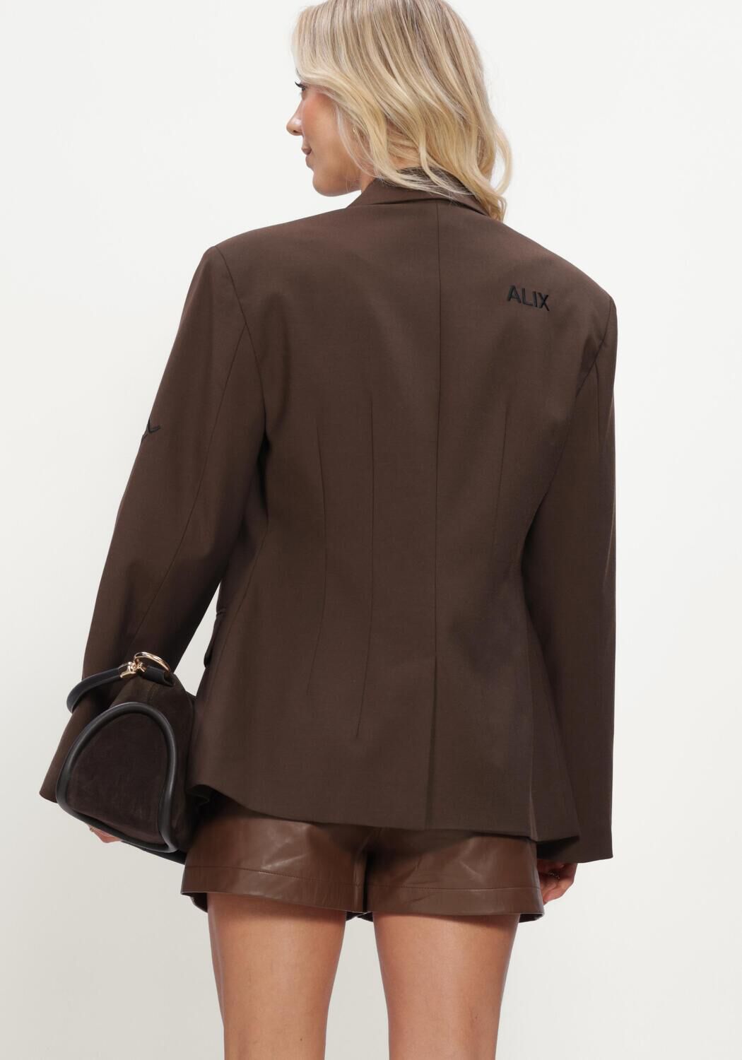 Braune ALIX THE LABEL Blazer LADIES WOVEN FITTED BLAZER - large