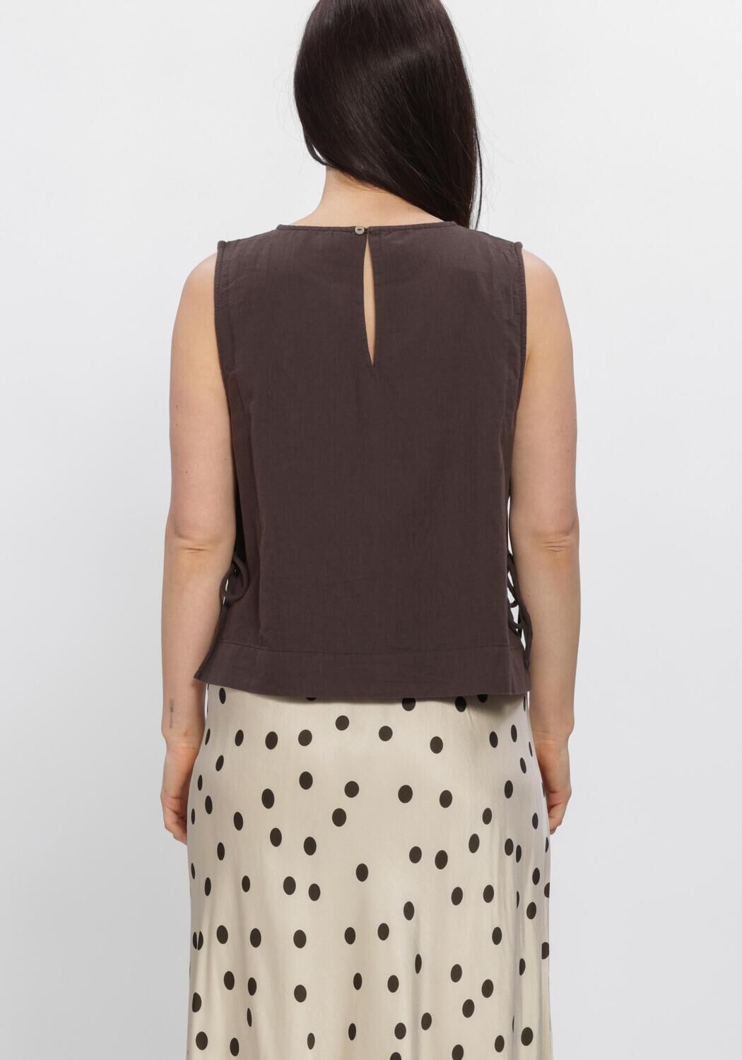 Braune NEO NOIR Pullover & Cardigans SVETLANA LINEN TOP - large