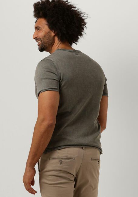 Olive PUREWHITE T-shirt FLAT KNITTED SHIRT SHORTSLEEVE WITH SMALL LOGO ON CHEST - large