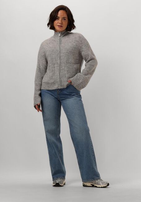 Graue MSCH COPENHAGEN Strickjacke MSCHLEDIONA HOPE ZIP CARDIGAN - large