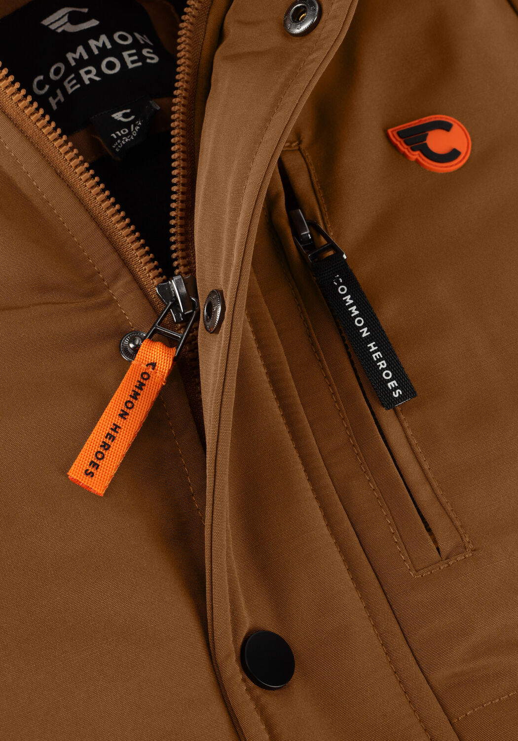 Braune COMMON HEROES Parkas COMMON HEROES OUTERWEAR LOGO PARKA - large