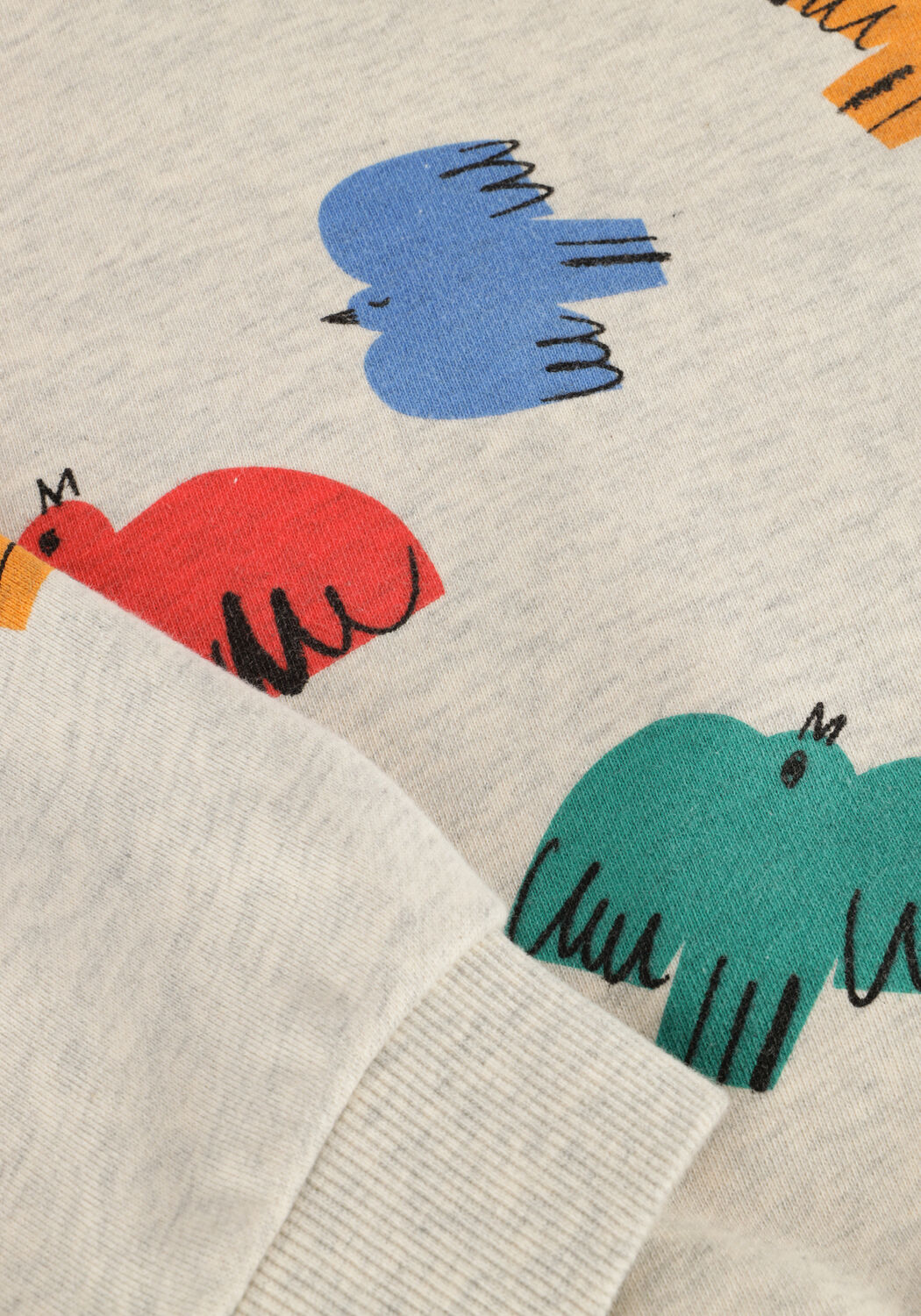 Graue Jelly Mallow Sweatshirt COLORFUL BIRD SWEATSHIRT - large