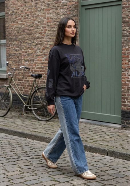 Schwarze ALIX THE LABEL Top LADIES KNITTED LABEL CLUB LONGSLEEVE T-SHIRT - large
