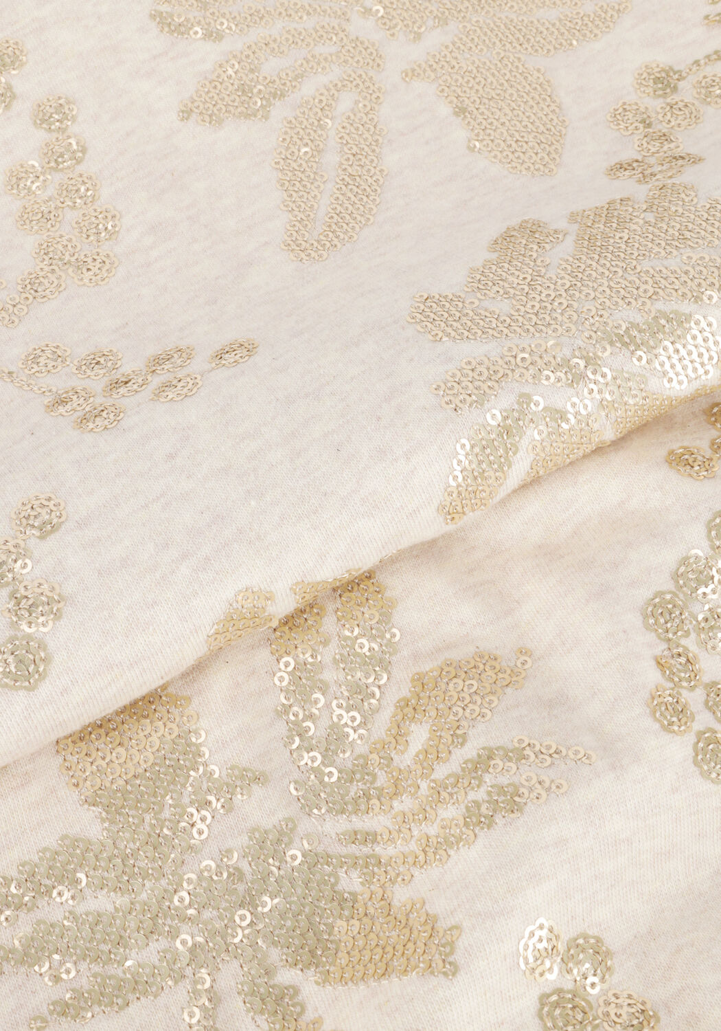 Beige SUMMUM Top SLEEVELESS EMBELLISHED SWEATSHIRT - large