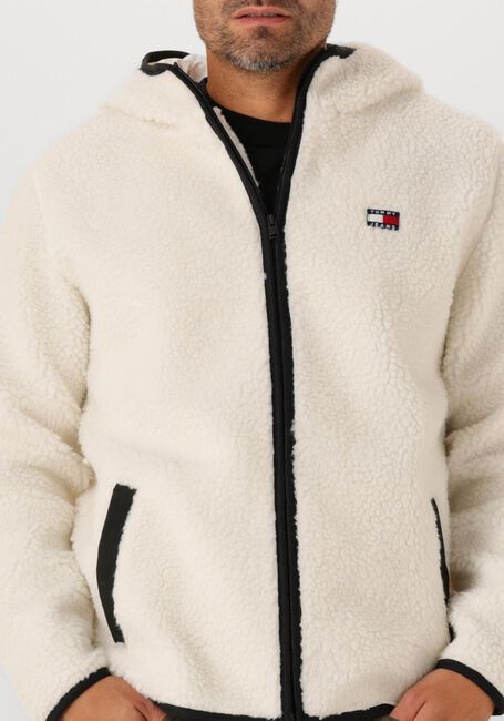 Beige TOMMY JEANS Strickjacke TJM REG BADGE TEDDY - large