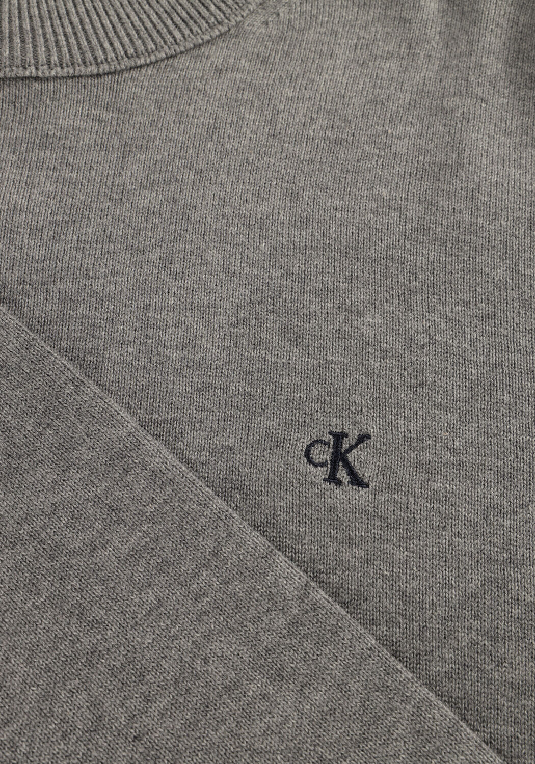 Graue CALVIN KLEIN Pullover LS EZ COTTON CREWNK SWEATER 12GG - large