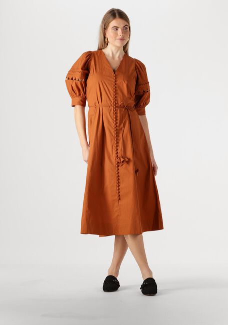 Braune SCARLETT POPPIES Midikleid FLEURETTA MIDI DRESS - large