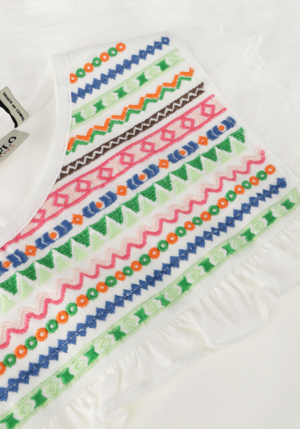 Wei&szlig;e LIKE FLO Top SLUB JERSEY TEE FANCY MESH - large