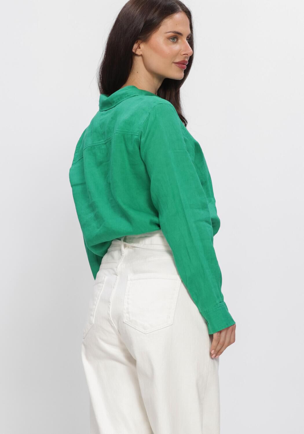 Gr&uuml;ne TOMMY HILFIGER Blusen ESS LINEN RELAXED LS - large