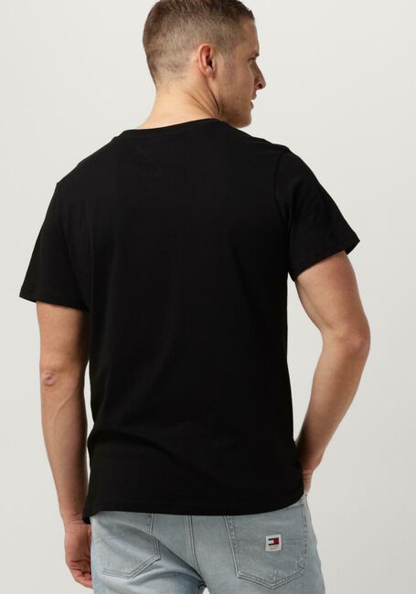 Schwarze TOMMY JEANS T-shirt TJM SLIM ESSENTIAL FLAG TEE - large