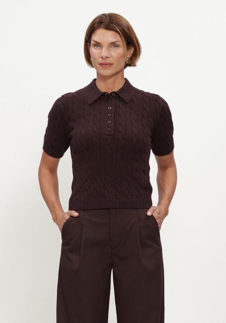Braune GESTUZ Pullover & Cardigans GZTHILLA POLO PULLOVER - large