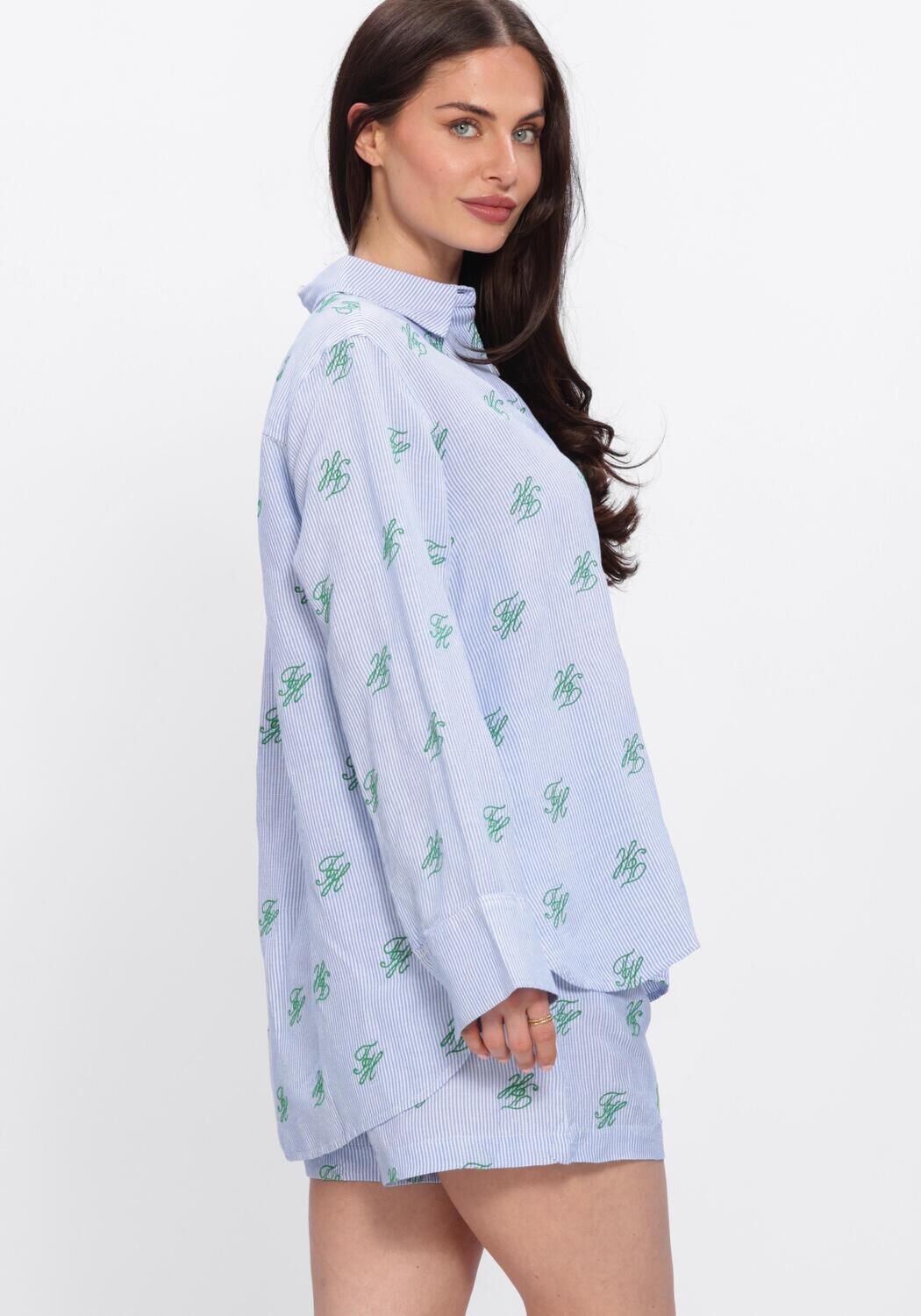 Blaue TOMMY HILFIGER Blusen SWIMSHOP LINEN EASY FIT - large