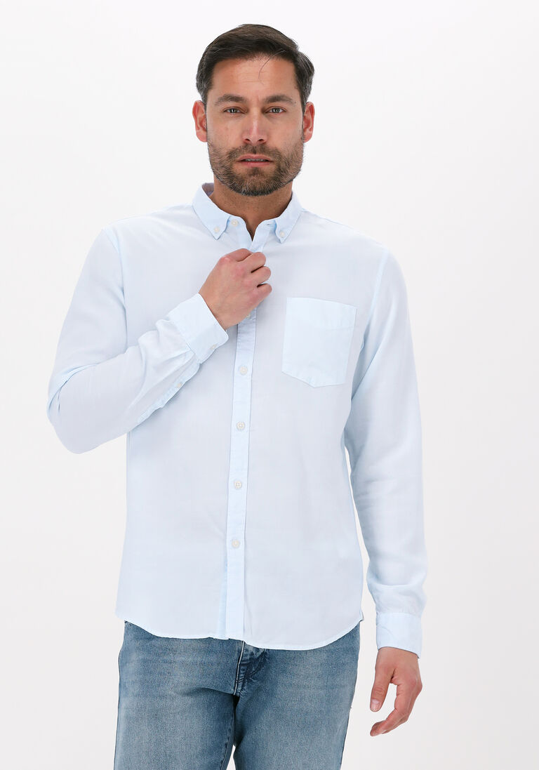 blaue dstrezzed casual-oberhemd shirt button down tencel