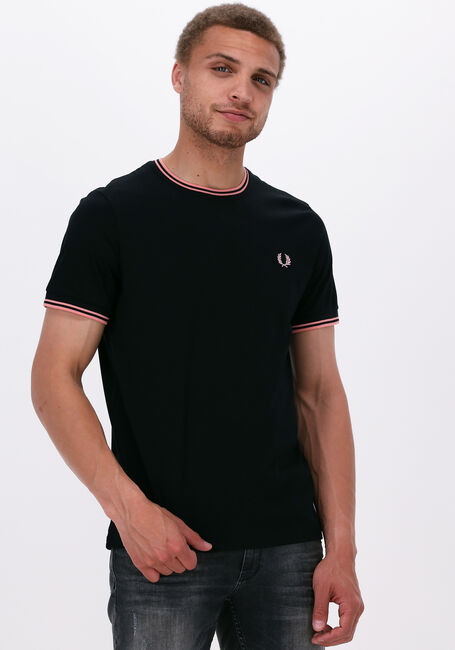 Schwarze FRED PERRY T-shirt TWIN TIPPED T-SHIRT - large
