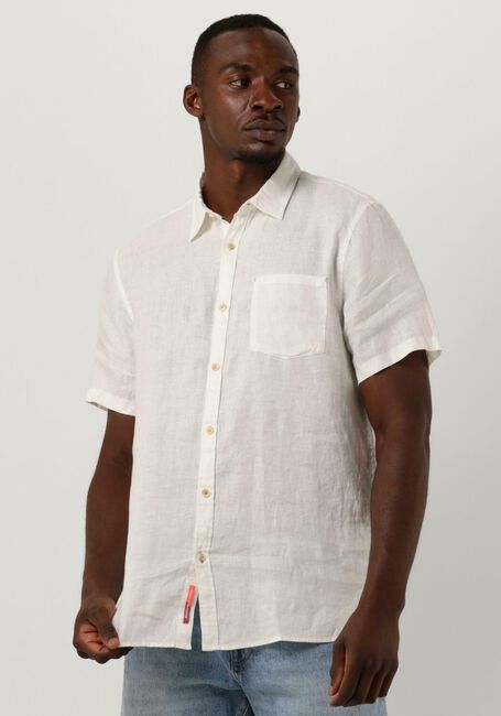 Weiße SCOTCH & SODA Casual-Oberhemd SHORT SLEEVE LINEN SHIRT - large