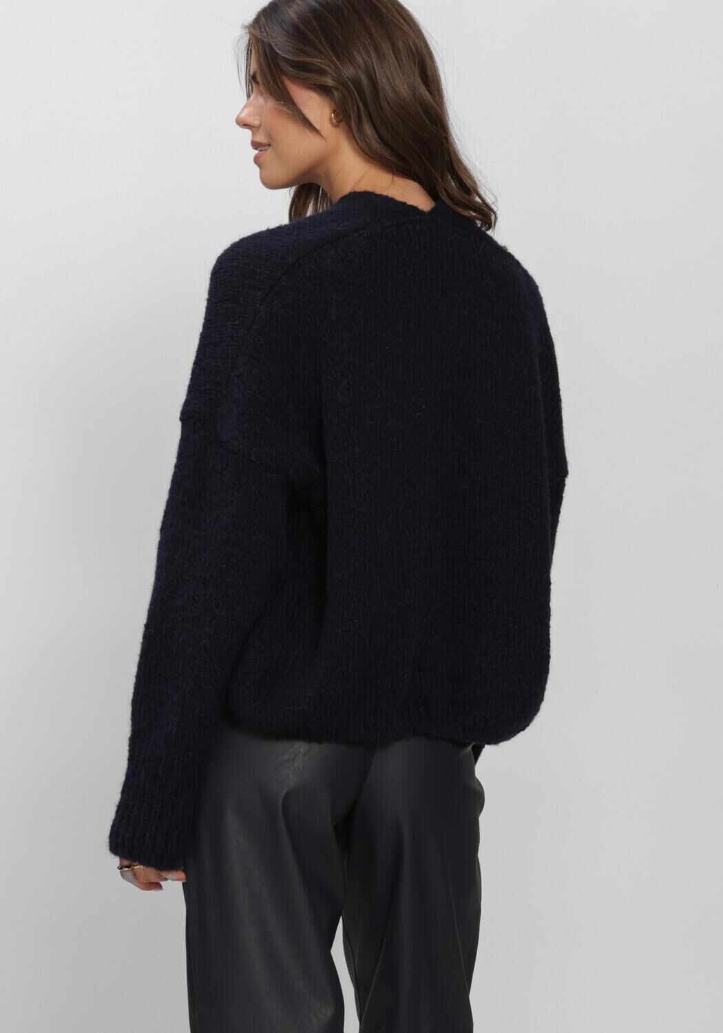 Blaue KNIT-TED Strickjacke BECKY CARDIGAN - large