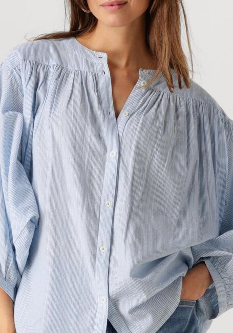 Hellblau SUMMUM Blusen OVERSIZED BLOUSE MICRO STRIPE - large