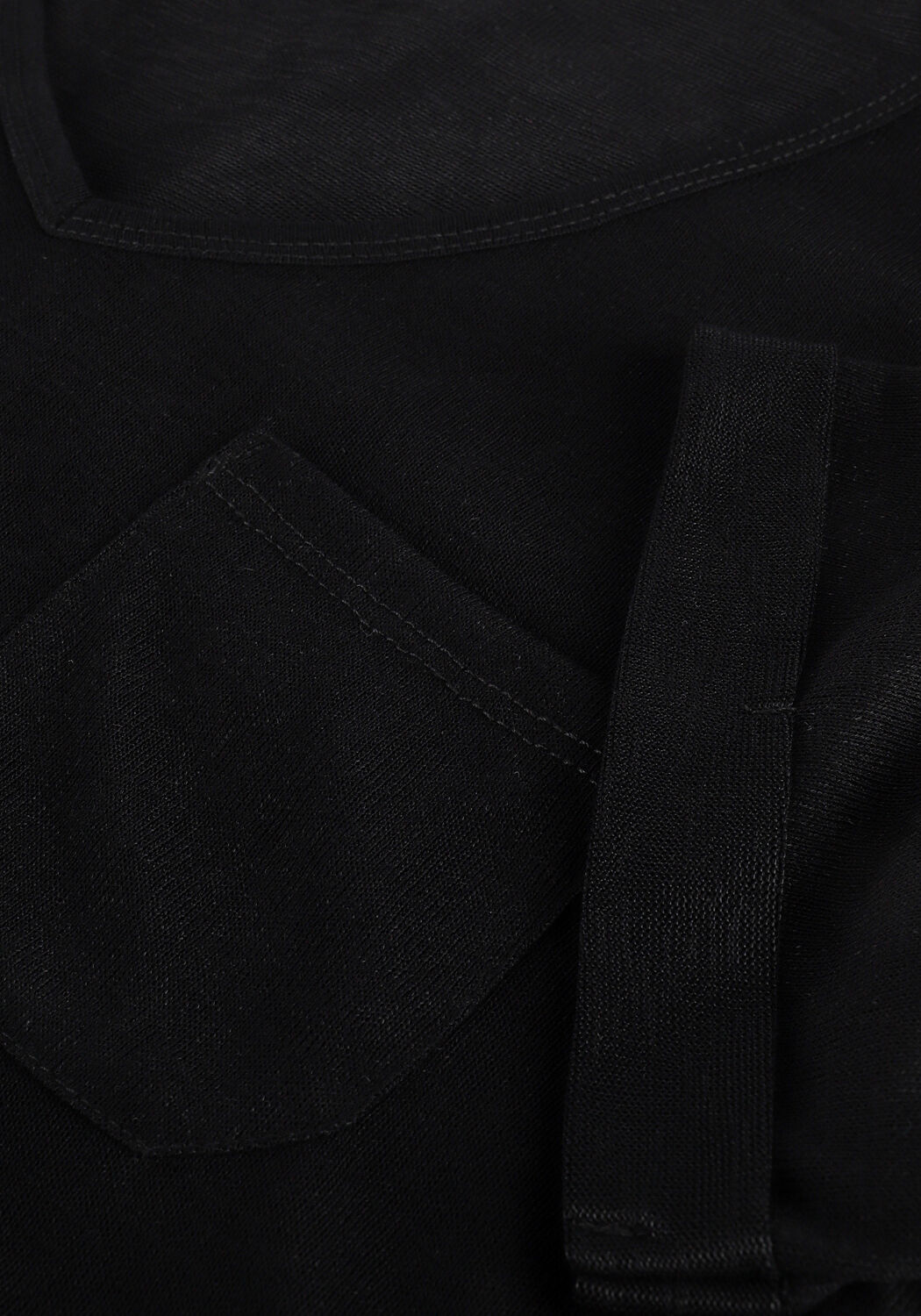 Schwarze OBJECT T-shirt OBJETESSI SLUB S/S V-NECK NOOS - large