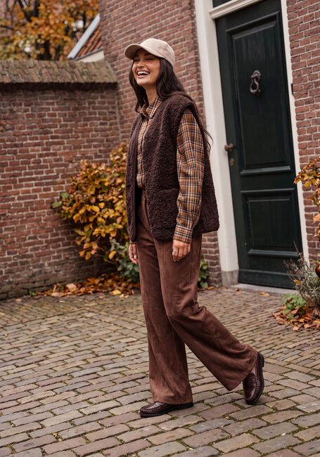 Braune OBJECT Weite Hose OBJMIYA HW WIDE PANTS - large