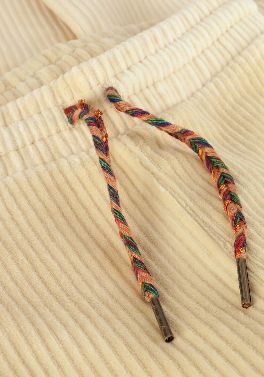 Ecru LIKE FLO Schlaghose RIB VELOURS FLARED PANTS - large