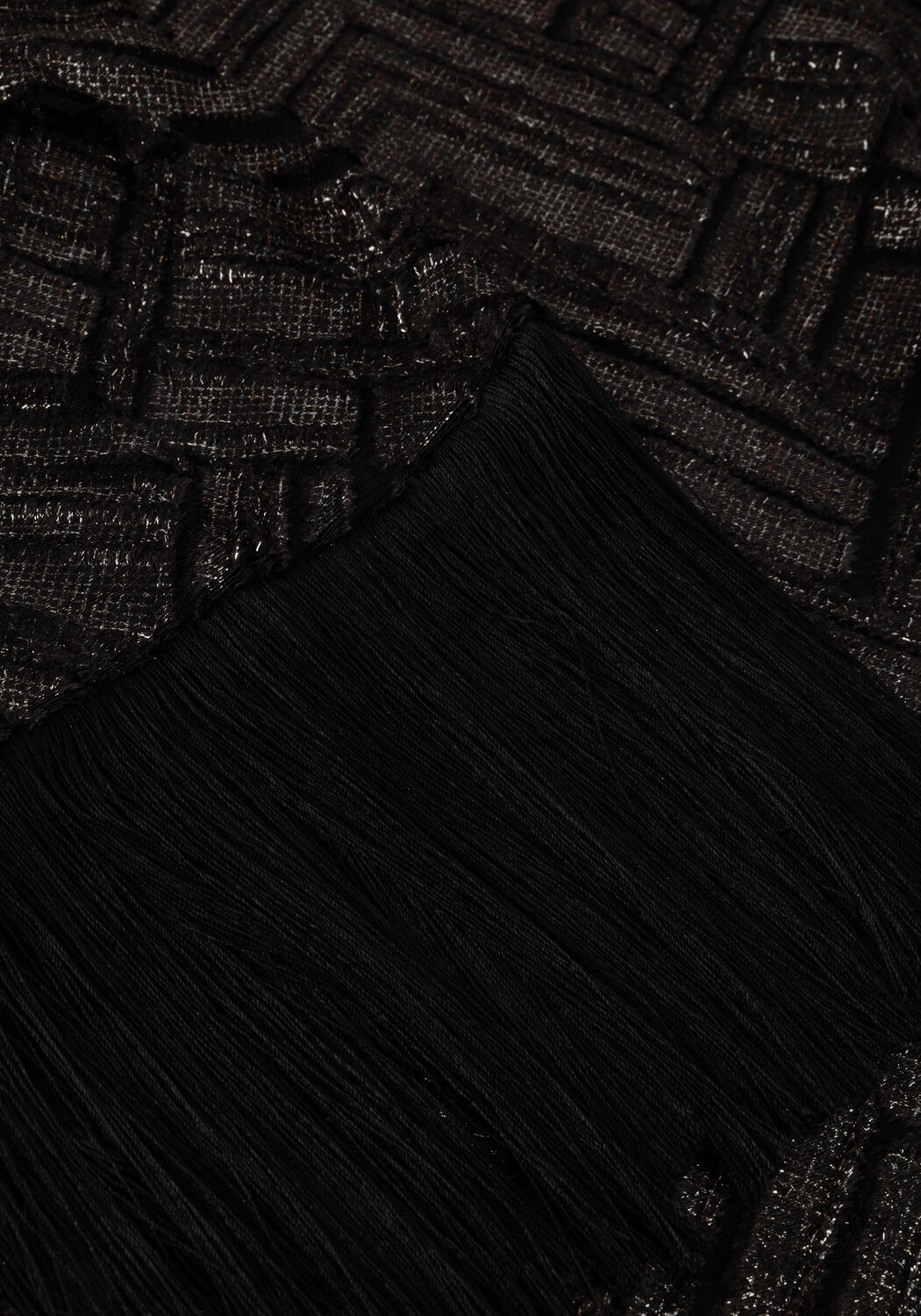 Schwarze ANA ALCAZAR Minikleid 60S DRESS FRINGES - large