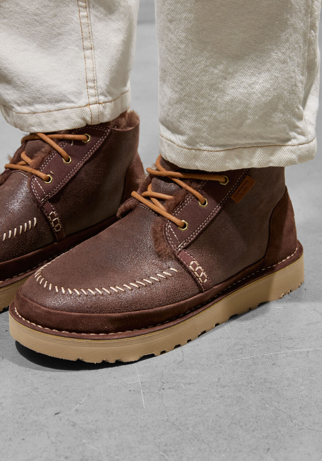 Braune UGG Schn&uuml;rschuhe NEUMEL CRAFTED REGENERATE - large