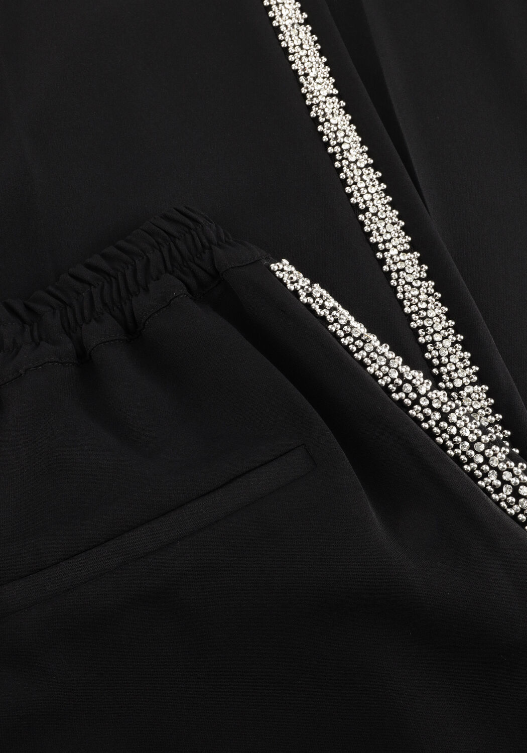 Schwarze CATWALK JUNKIE Weite Hose JOGGER TROUSERS WITH STRASS DETAIL - large