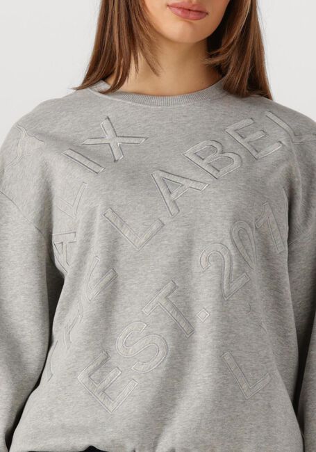 Graue ALIX THE LABEL Pullover LADIES KNITTED TEXT PATCHES SWEATER - large