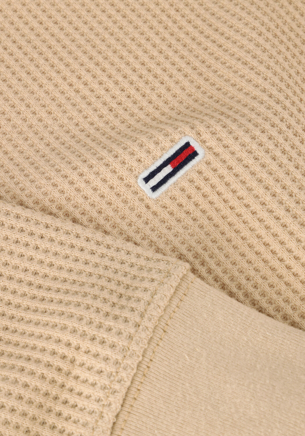 Beige TOMMY JEANS Pullover TJM REG WAFFLE L/S TEE - large