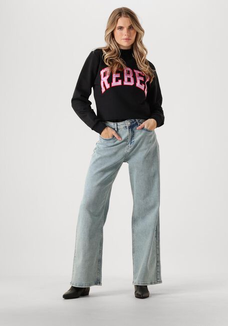 Schwarze COLOURFUL REBEL Top NEYO LEOPARD FLOCK MESH TURTLENECK TOP - large