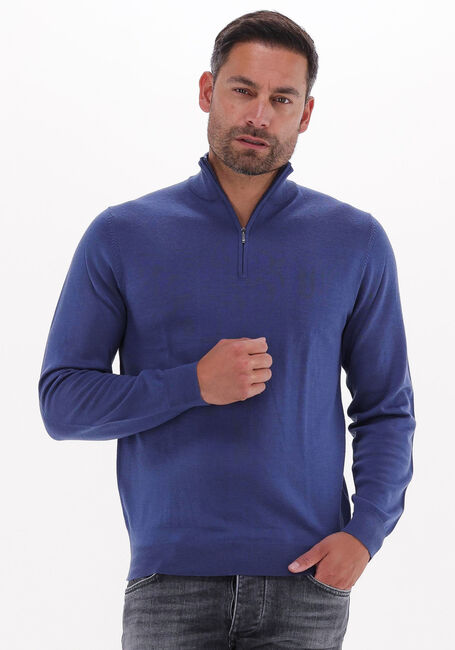 Blaue PROFUOMO Rollkragenpullover PULLOVER HALFZIP - large