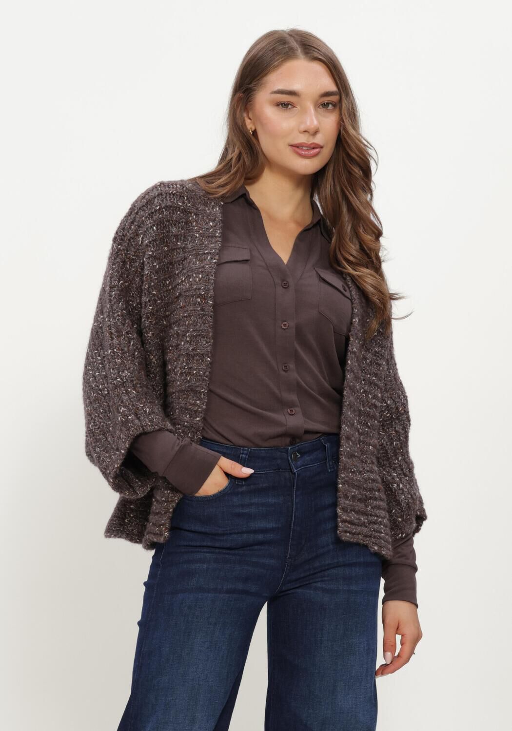 Braune MOSCOW Strickjacke 24-11-EVI-1 - large