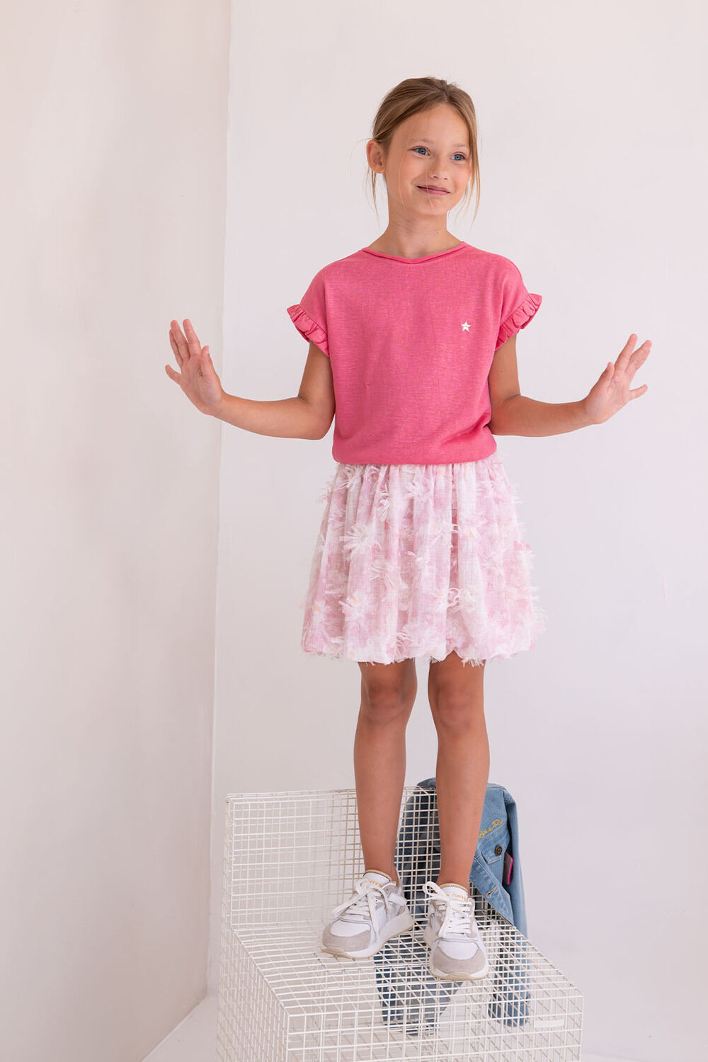 Rosane LIKE FLO Top METALLIC SLUB JERSEY TEE - large