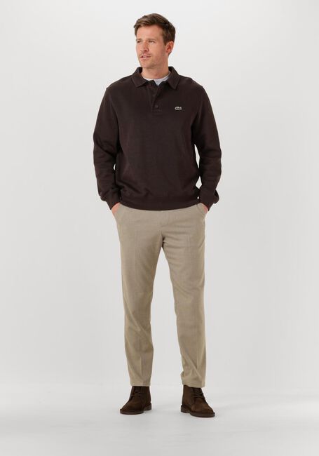 Braune LACOSTE Pullover CLASSIC FIT POLO COLLAR RIBBED POLO - large