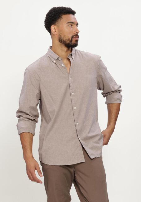 Graue SELECTED MEN Casual-Oberhemd SLMREGCOLE JAY MELANGE LS SHIRT NOOS - large