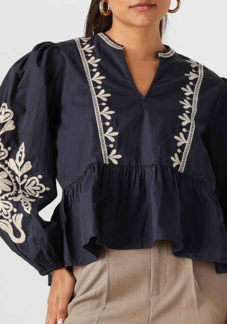 Dunkelblau NEO NOIR Blusen GINIA EMB BLOUSE - large