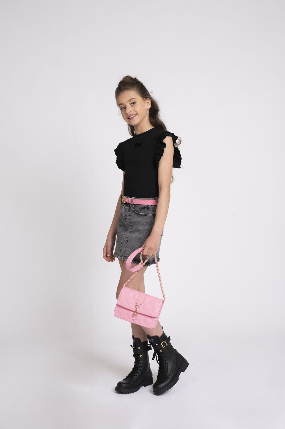 Schwarze NIK & NIK Top RIB SLEEVE TOP - large