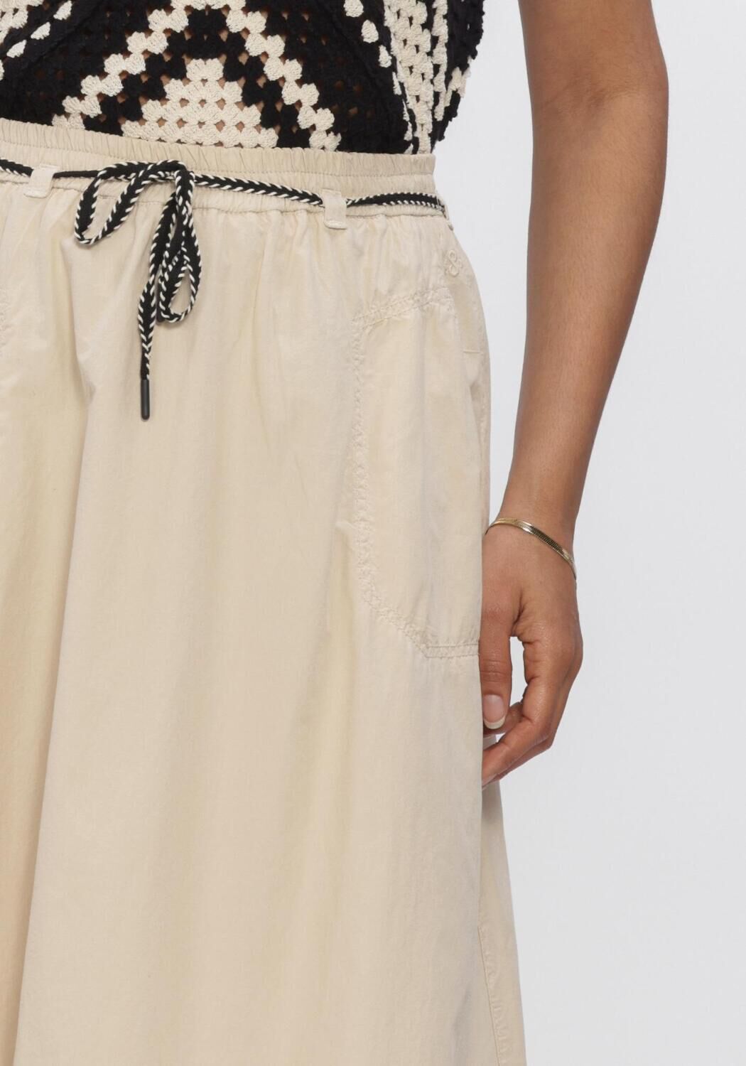 Khaki SUMMUM R&ouml;cke SKIRT BREEZY COTTON CANVAS - large