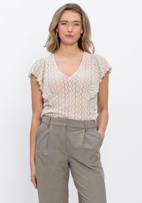 Beige DANTE6 Top VIEV LACE VOLANT TOP - large