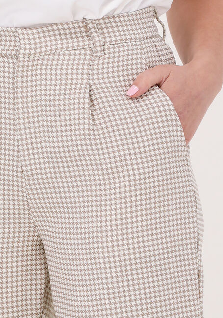 Braune COLOURFUL REBEL Hose RUS JACQUARD DOGTOOTH STRAIGHT PANTS - large