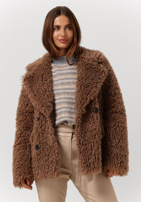 Braune BEAUMONT Teddy-Jacke CURLY SHORT COAT - large