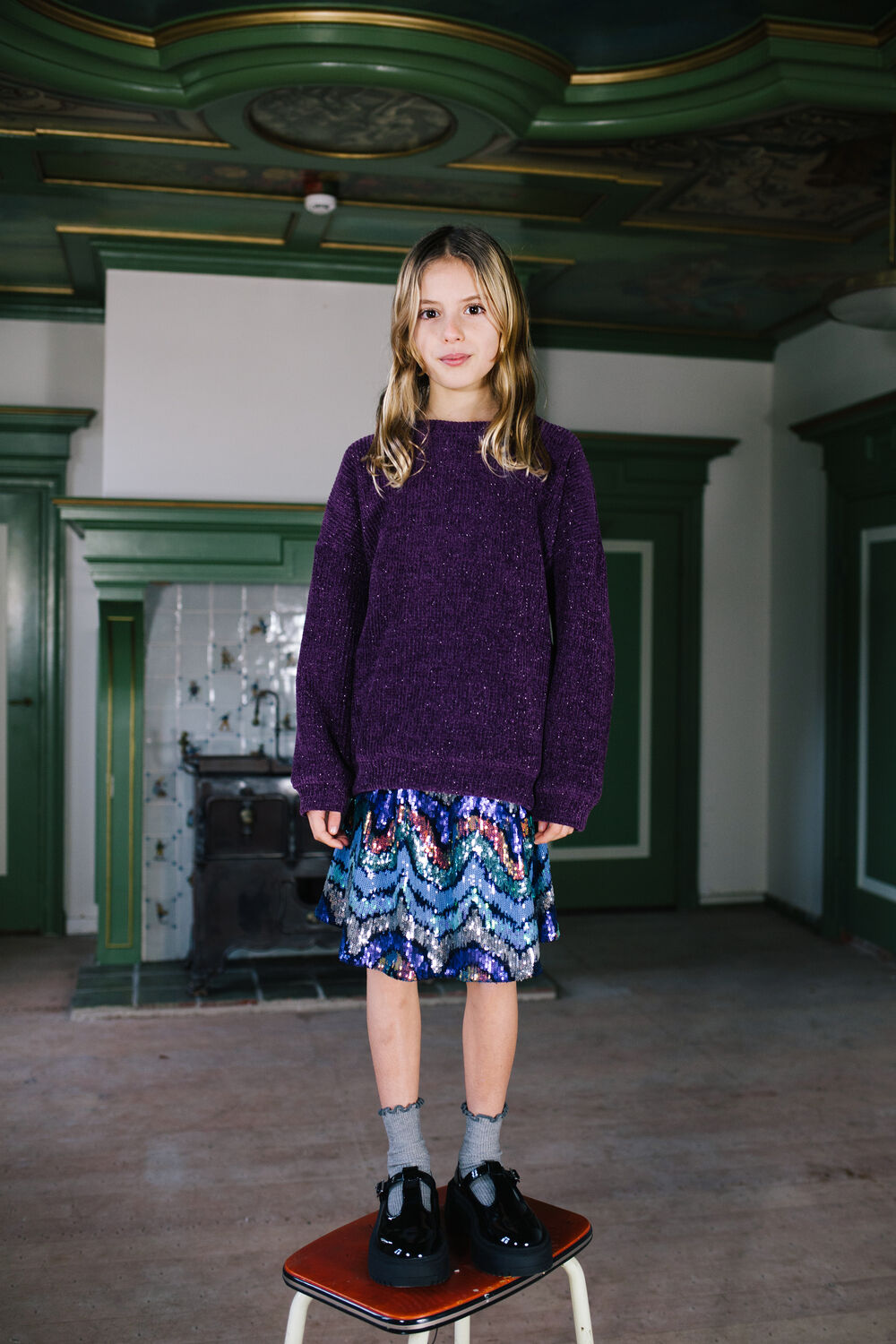 Mehrfarbige/Bunte DAILY BRAT Minirock SHIMMER SKIRT - large