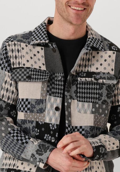 Blaue ANERKJENDT Overshirt AKOSCAR PATCHWORK OVERSHIRT - large