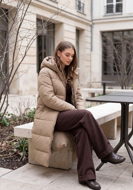 Beige WITHBLACK Wattierte Jack WBLGLORIAN LONG PUFFER COAT - large