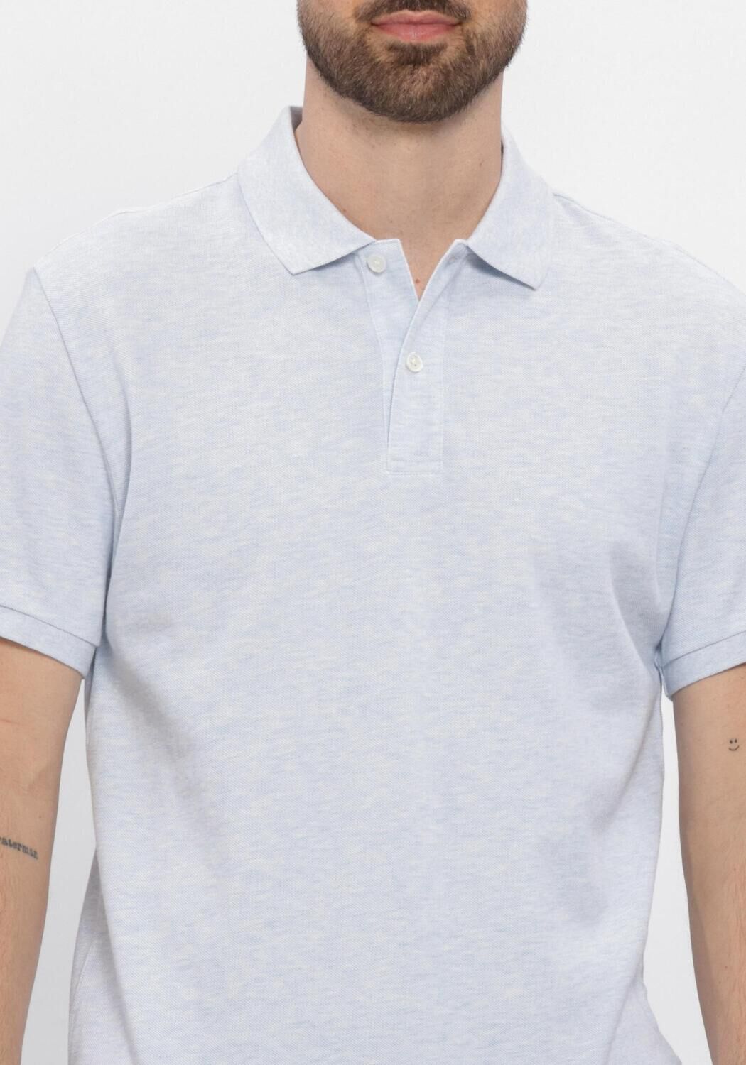 Hellblau PROFUOMO Polo-Shirt POLO SS BASIS PIQUE - large