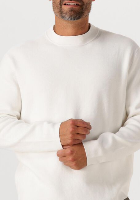 Ecru SELECTED MEN Pullover SLHMIKE LIGHT LS KNIT RELAXED MOCK NECK - large