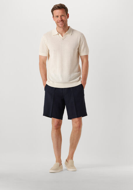 Ecru SELECTED HOMME Polo-Shirt SHLINO SS KNIT CROCHET OPEN POLO - large